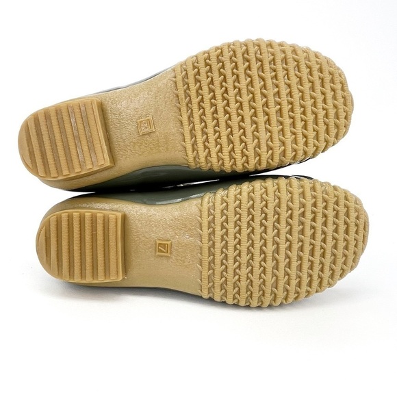 Jack Rogers Chloe Metallic Leather Cuff Duck Boots Olive Green Women's Size 7 - Picture 10 of 14